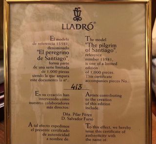 Lladró peregrino de Santiago