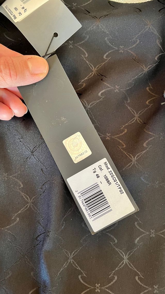 Spolverino bianco e nero Gattinoni con paillettes