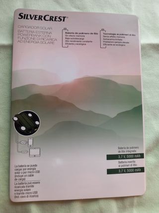 Bateria movil USB y carga solar