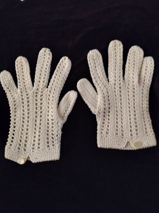 Guanti a uncinetto bianchi vintage 