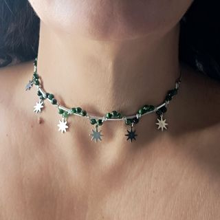Gargantilla de estrellas con pendientes