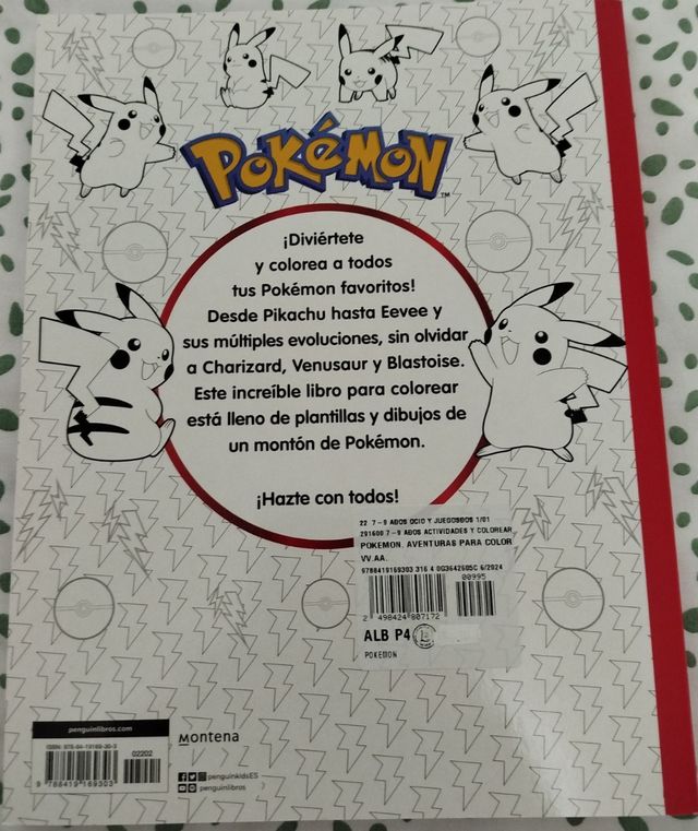 Libro para colorear Pokémon