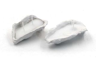 NUOVO Set di 2 candele in gres ostrica