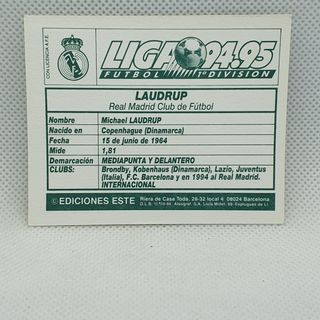 ⚽️ CROMO DE FUTBOL LAUDRUP REAL MADRID LIGA 94-95