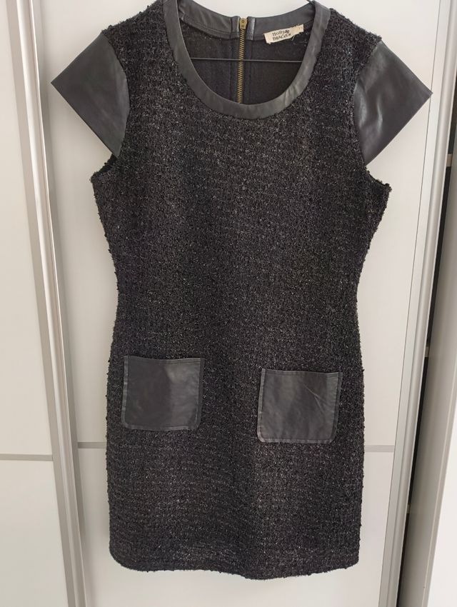 Vestido negro manga corta