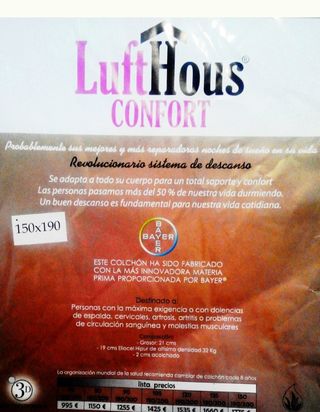 Materasso 3D LUFTHOUS FARMAORTOPEDICO / VISCOELASTICO