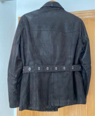 Chaqueta Parka piel cuero marron