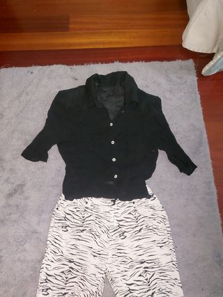 Pantalon Cebra denim y blusa talla 36