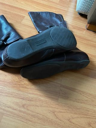 Botas altas marron en piel