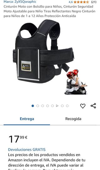 NUEVO Cinturón moto niños