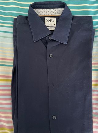 Camisa azul marino Zara