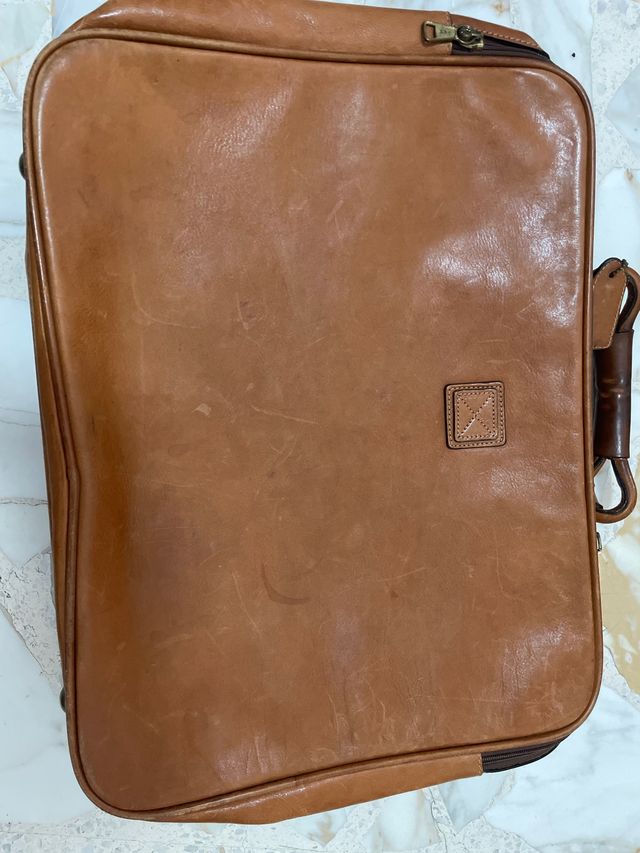 Borsa viaggio in pelle, made in italy, marrone.