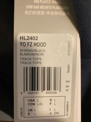 ADIDAS CHAQUETA YO FZ AZMASO/NEGRO