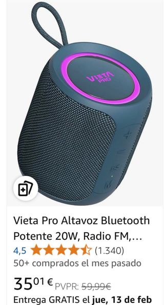 Vieta Pro Altavoz Bluetooth Potente 20W