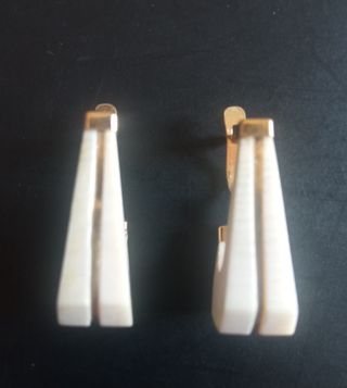 Pendientes Oro 18 y Marfil, Vintage