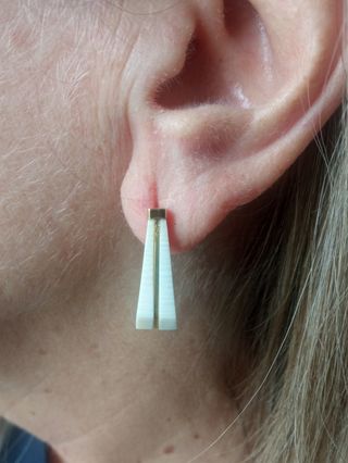 Pendientes Oro 18 y Marfil, Vintage