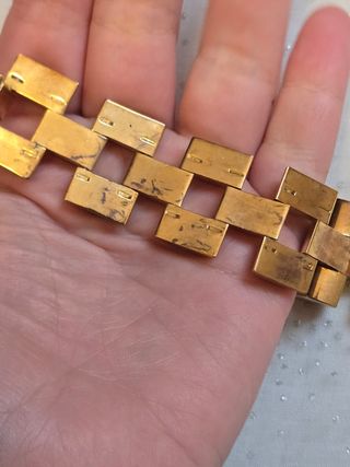 Bracciale dorato vintage a maglie larghe