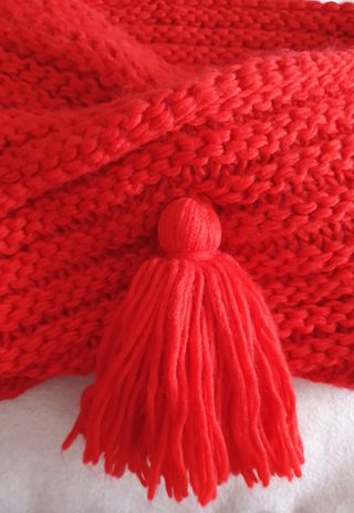 Cuello bufanda lana roja