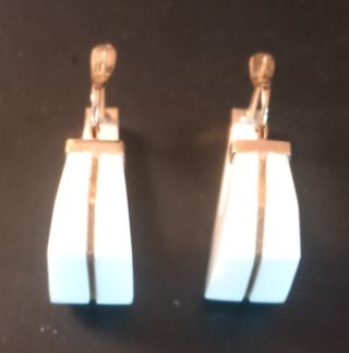 Pendientes Oro 18 Klts y Marfil,