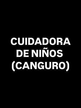 Cuidadora se niños CANGURO