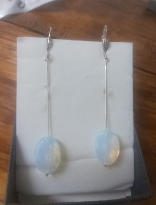 Pendientes plata y cristal de ópalo