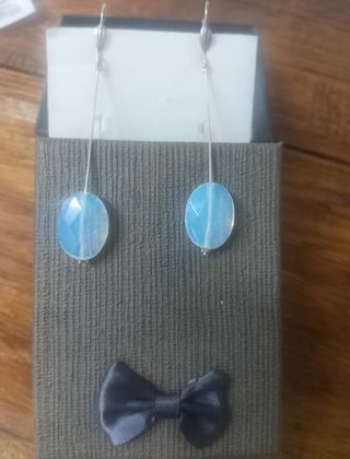 Pendientes plata y cristal de ópalo