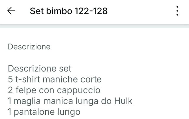 Set bimbo 7 anni,vari marchi