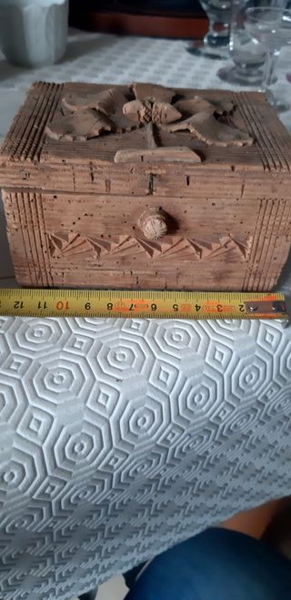 Joyero antiguo corcho. Cajita corcho