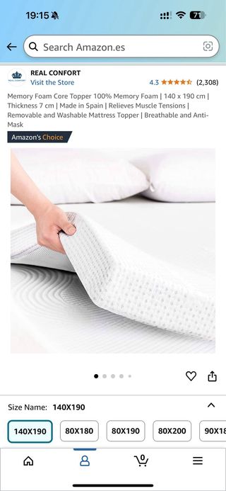 Topper / sobrecolchon viscoelastico