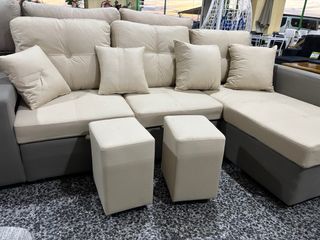 Sofa cama chaislongie con arcon y puff