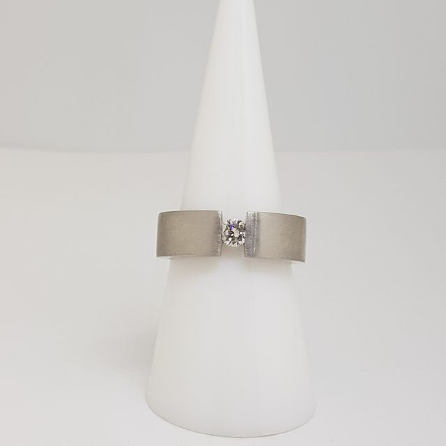 Solitario Oro Blanco 18KT Diamante 0.20Ct