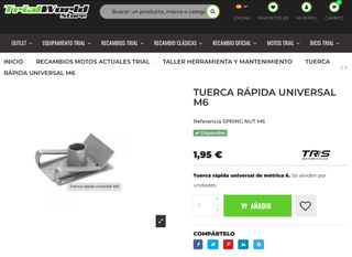20x Tuerca rápida universal M6 bolsa 20 unidades