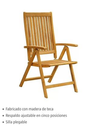 4 Sillas TECA reclinable exterior jardin