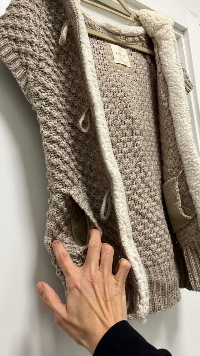 Gilet maglione lana con pelliccetta zara