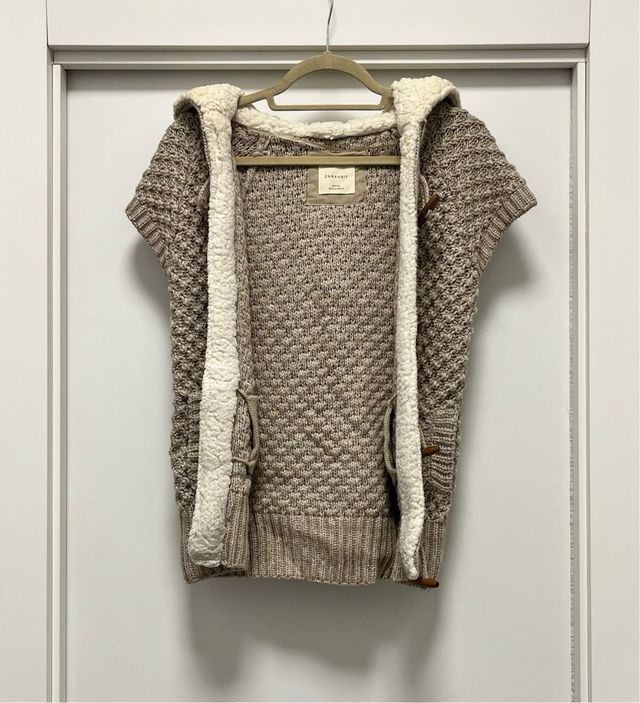 Gilet maglione lana con pelliccetta zara