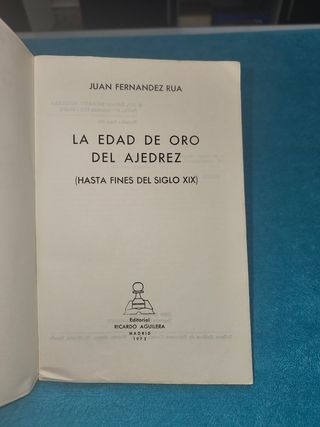 Libro Ajedrez La Edad de Oro .
