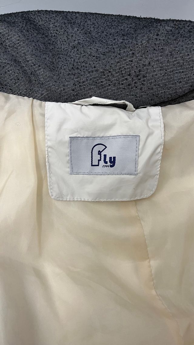 Piumino con cinta panna