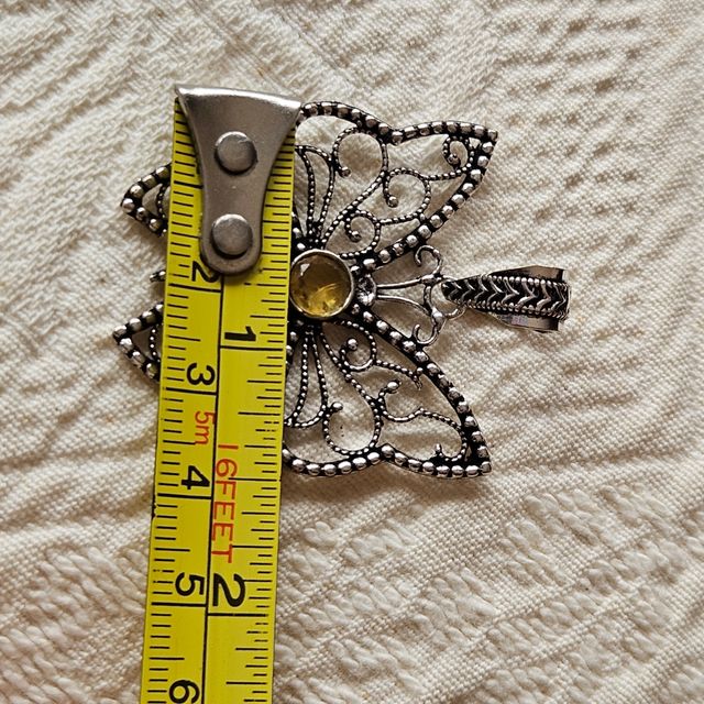 Colgante plata 925 mariposa citrino