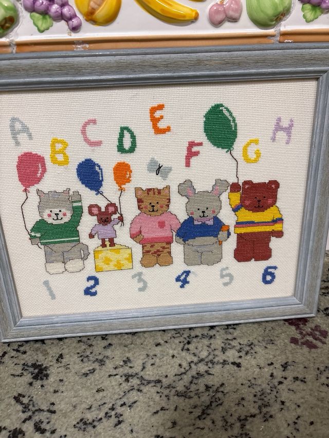 Cuadro infantil punto de cruz