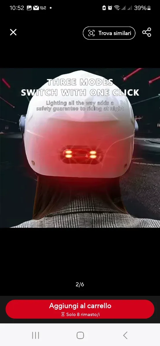 Luce led ricaricabile impermeabile per casco