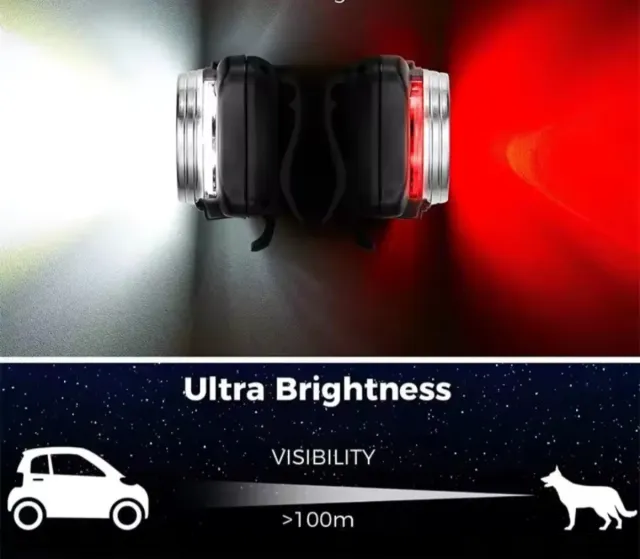 Coppia di luci per la guida di bicicletta led rica