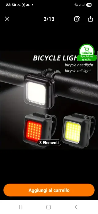 Coppia di luci a led ricaricabile