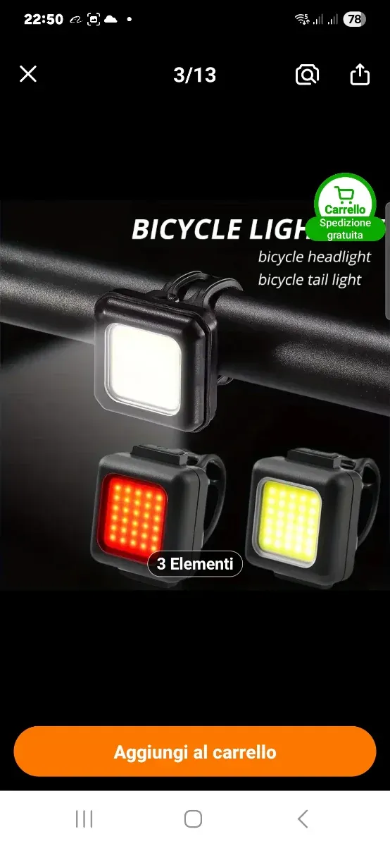 Coppia di luci a led ricaricabile