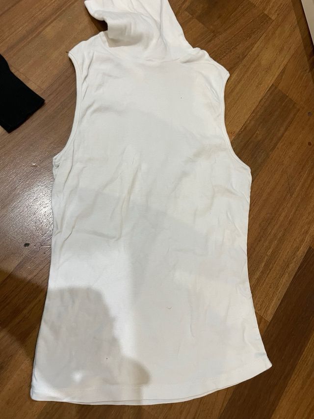 Dolcevita senza manica bianco