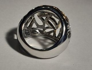 Anillo acero plateado y dorado