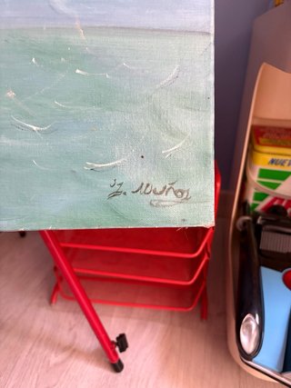 Cuadro Óleo Sobre Lienzo Marinero Gaviotas J. MUÑO