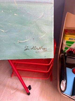 Cuadro Óleo Sobre Lienzo Marinero Gaviotas J. MUÑO