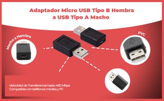Adaptador Micro Usb Tipo B hembra a USB macho