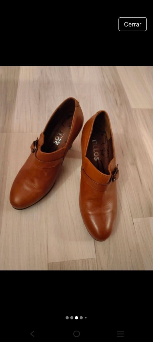 Zapato tacón piel color marrón