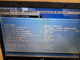 Ordenador Portatil HP Compaq nx7300